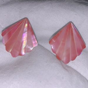 Unique handmade pink shell earrings